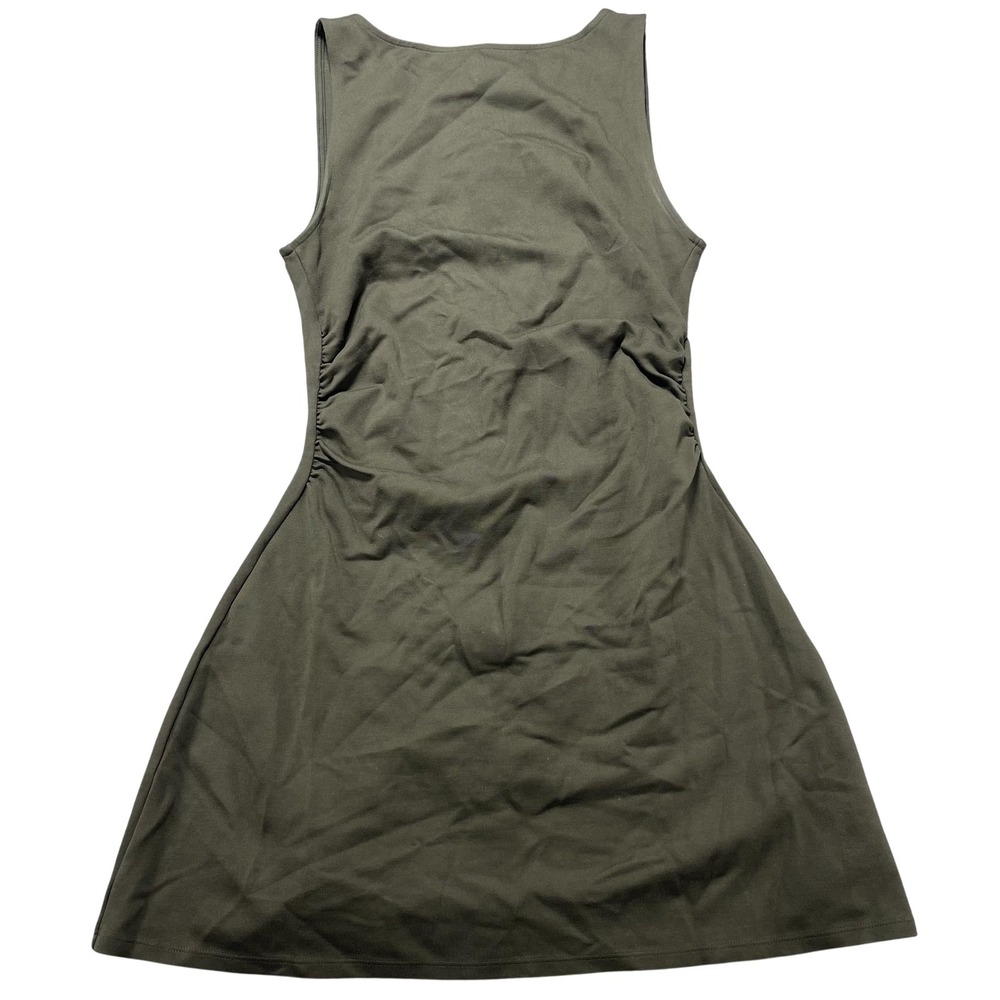 Wilfred Tank Dress Womens 4 Green Ruched A-Line Round Neck Knit Casual Workwear